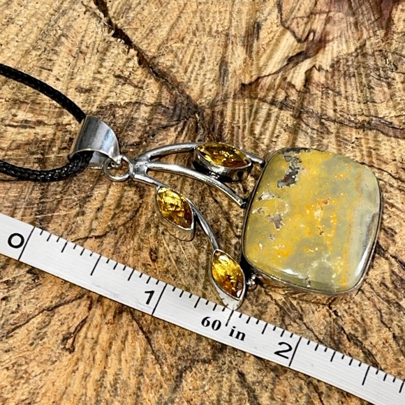 Indonesian Bumblebee Jasper Pendant 2 1/4” - Picture 14 of 15